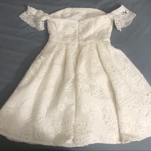 STYLESTALKER White Perini Dress Lace Off Shoulder - Picture 9 of 12